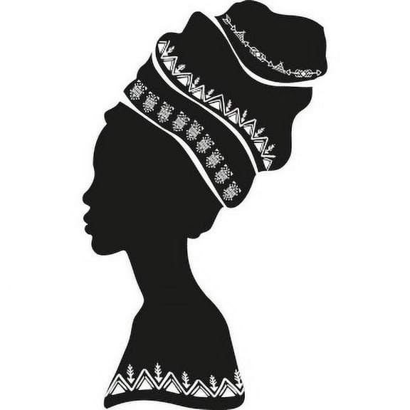 SP13033 Elegant Beautiful Woman African Cloth Big Hair Silhouette Cardboard Cutout Standee Standup