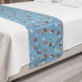 thumbnail image 2 of Autumn Bed Runner, Foliage Dry Leaves Pine Nuts Hand Drawn Flower Elements Fall Season, Decorative Accent Bedding Scarf for Hotels Homes and Guestrooms, King, Pale Sky Blue Salmon, by Ambesonne, 2 of 2