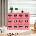 thumbnail image 3 of Pink 12 Drawers Apothecary Cabinet with Handles,Desktop Library Card Catalog Cabinet,Herb Storage Box for Family, Friends, 3 of 23