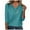 Sky Blue, variant on UAMVSH Womens 3/4 Sleeve Shirts Casual V-Neck Solid Color Tunic Tops Trendy Button Pullover Loose Fit Ladies Classic Blouses(Small,Orange)