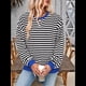 thumbnail image 5 of Sudadera Holgada Informal de Larga con Cuello Redondo y Bloques de Colores A Rayas de Gran Tamaño para Mujer, Estilo Y2K y Negro L, 5 of 10