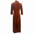 thumbnail image 7 of ZOELNIC Women's Elegant Lapel Maxi Dress with Deep V-Neck & Button Detail for Fall Winter Chic, S, 7 of 7