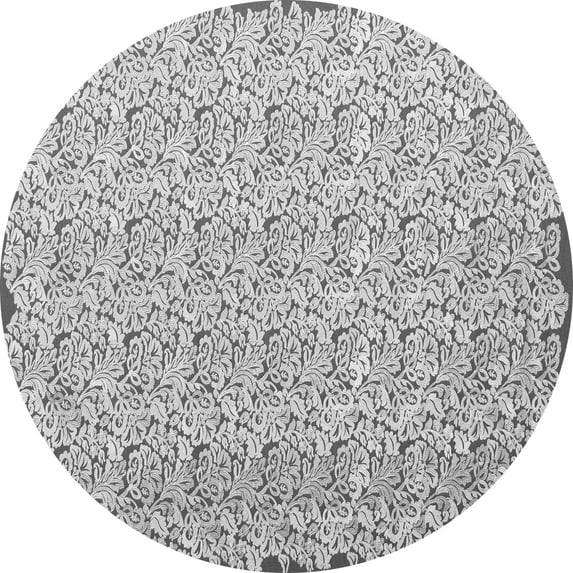 Ahgly Company Indoor Round Abstract Gray Contemporary Area Rugs, 4' Round