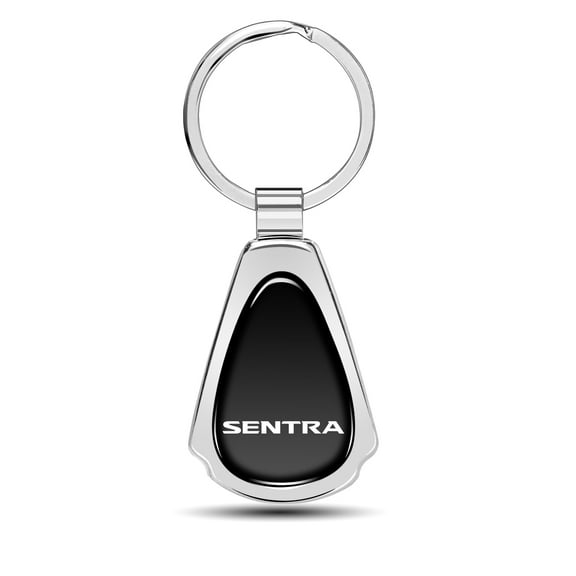 Nissan Sentra Black Dome Chrome Metal Teardrop Key Chain