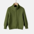 thumbnail image 3 of Cethrio Boys Cardigan Sweaters, Knitting Cotton Stretch Lapel Zip up Sweaters for Boys Green Size 12, 3 of 6
