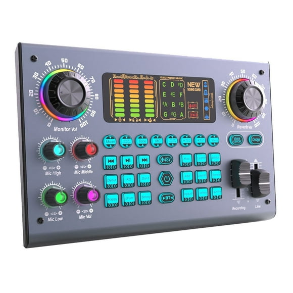 Podcast Profesional Tarjeta de Sonido en Mezclador de DJ Equipo de Mezclador de Audio para PC Grabación Canto Transmisión de Juegos
