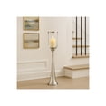 thumbnail image 4 of Elegant Glass Hurricane Candle Holder for Home Decor - Decorative Tall Pillar Candlestick Holder for Dining Room - Modern House Accent for Console Table and Living Room Decor - 34", Silver, 4 of 13
