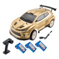 thumbnail image 4 of Coche de carreras RC de drifting a escala 1:12 con faros delanteros y control remoto giroscópico mini. Tres baterías de oro, 4 of 9