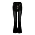 thumbnail image 3 of Bmisegm Jeans Micro Raccourcis Extensibles Taille Haute pour Femmes, Noir, m, 3 of 7