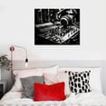thumbnail image 4 of Nawypu  Music Studio Canvas Wall Art Musical Instruments Pictures Prints Black and White Guitar Drums Poster for Living Room Bedroom Home Decor Framed, 4 of 4