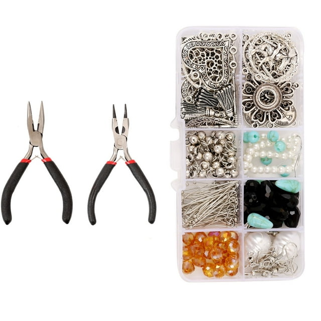 Earring Making Kit, Crystal Spacer Beads for Earrings, Christmas Earrings Making Supplies, Jewelry Pendants Earring Backs Head Pins Eye Pins Jewelry Pliers Earring Hooks Jewelry Making Kit