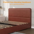 thumbnail image 5 of Senfot Full Size Double Drawer Soft Bag Bed Frame, PU Brown Upholstered Bed Frame with Spacious Storage, Soft and Comfortable, No Box Spring Needed, 5 of 7