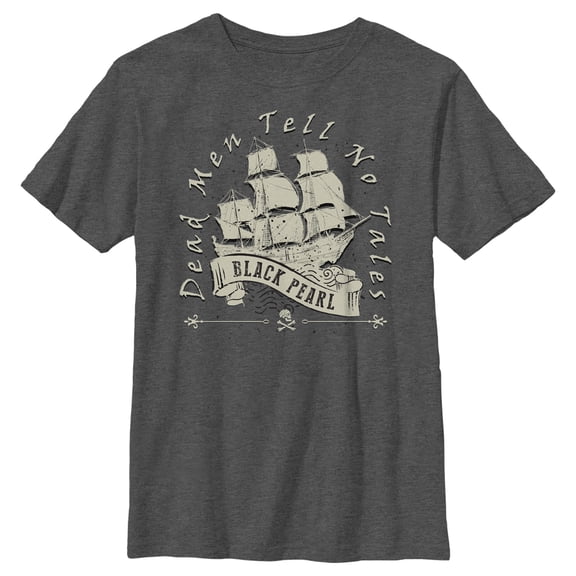 Boy's Pirates of the Caribbean: Dead Man's Chest Dead Men Tell No Tales Black Pearl  Graphic Tee Charcoal Heather Medium
