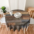 thumbnail image 5 of Wood Grain Round Tablecloth, Rustic Wooden Texture Circle Table Cloth, Vintage Style Barnwood Table Cover for Kitchen Dining Holiday Farmhouse Indoor Outdoor, Reusable Heat Resistant, 60Inch, 5 of 6