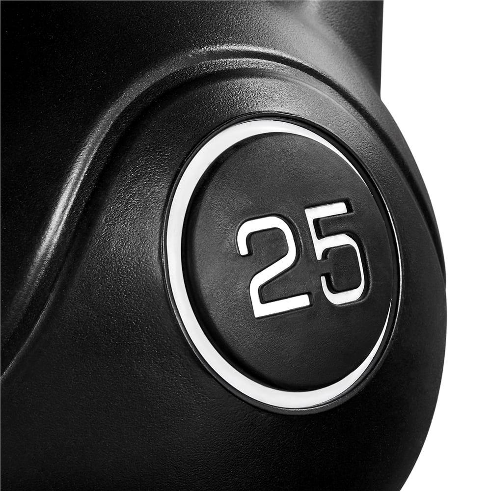 Renwick 25 lbs. HDPE Coated Kettlebells for Home, Gym and Fitness Workout, Black