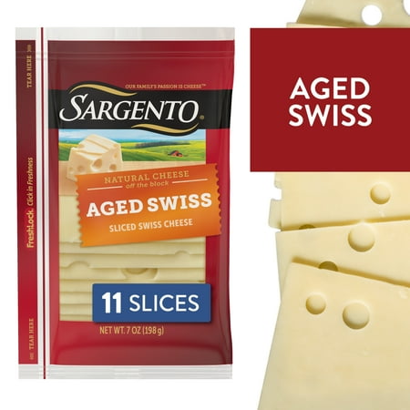 Sargento® Sliced Aged Swiss Natural Cheese, 11 slices