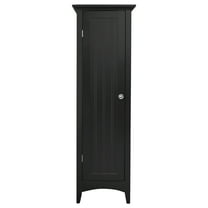 OS Home and Office Furniture 15" 1-Door Wood Kitchen Storage Pantry in Black
