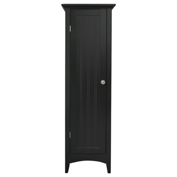 OS Home and Office Furniture 15" 1-Door Wood Kitchen Storage Pantry in Black