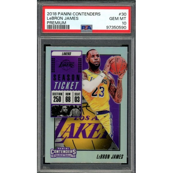 LeBron James Card 2018-19 Panini Contenders Premium #30 PSA 10