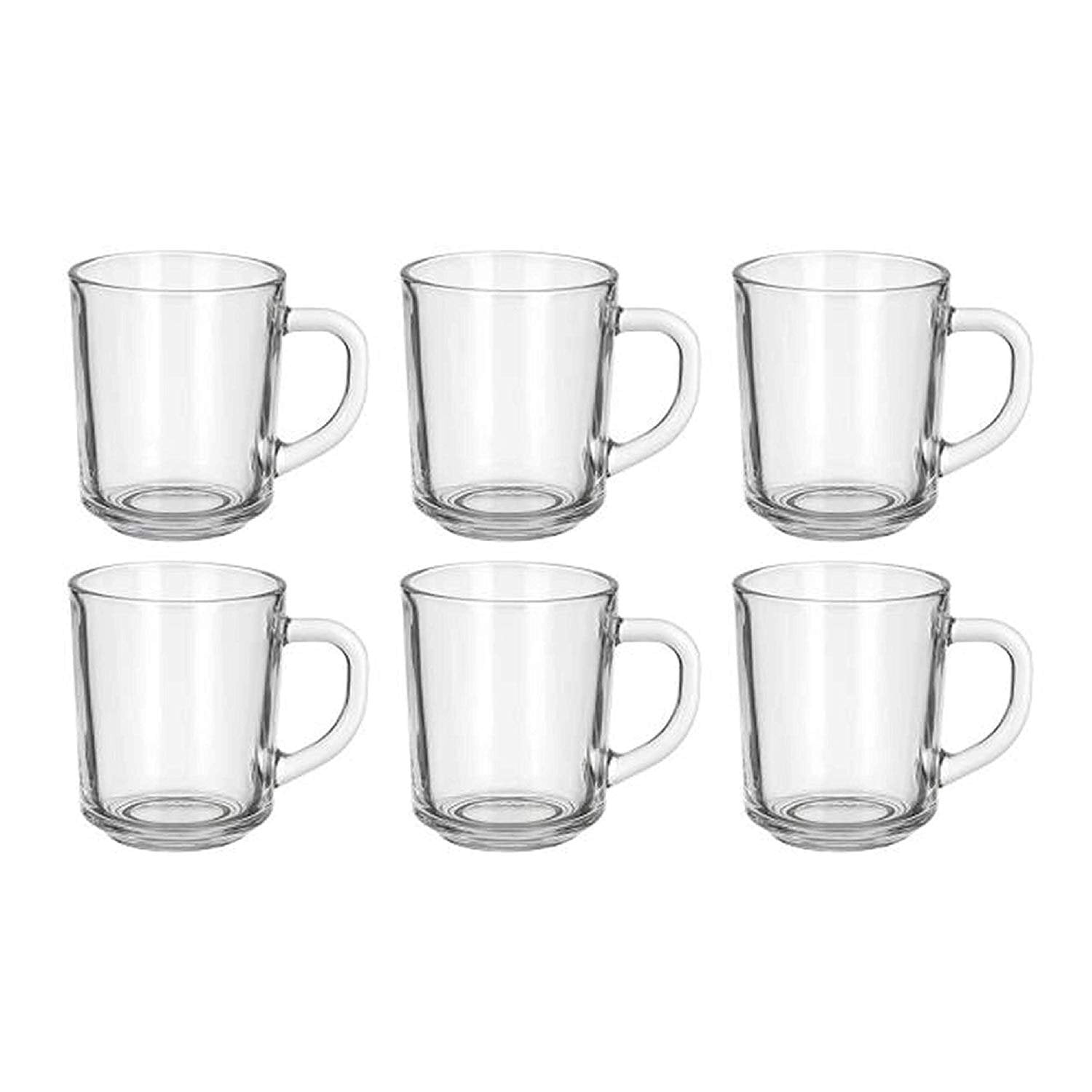 Caf Glass Coffee Mugs - Clear, 8 oz Great For Tea, Coffee, Juice ...
