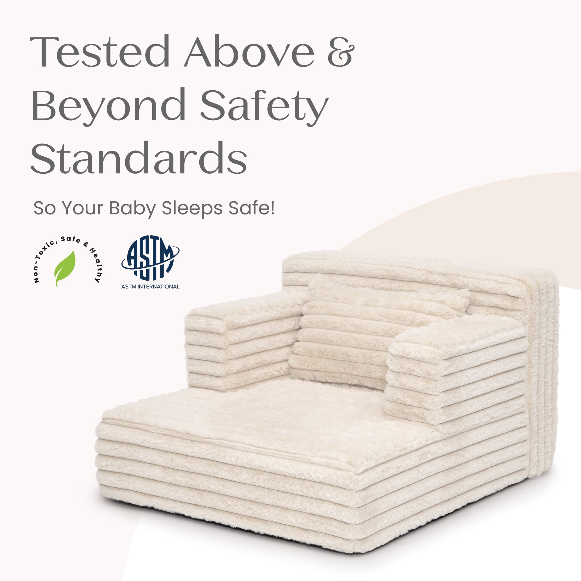 Delta Children Cozee Chaise Bedtime Lounger Chair, Oatmeal