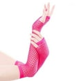thumbnail image 2 of Hontri Gloves Mittens in Sale, Fishnet Gloves, Elastic Mesh Mid-Length Gloves, Stage Performance Costumes with Drag Props, Sexy Half-Finger Gloves 0 Hot Pink, 2 of 4