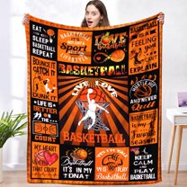 Basketball Blanket Gifts for Girls Boys Team Ultra Soft Warm Flannel Basketball Throw Blanket Basketball Lovers Merch Stuff for Women Men 50"x60"