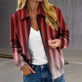 thumbnail image 2 of iHPH7 Lightweight Jacket Women Going Out Jackets for Women Collared Jacket Women's Activewear Striped Jacket Fall Jacket Workout Jackets for Woman Red S, 2 of 4