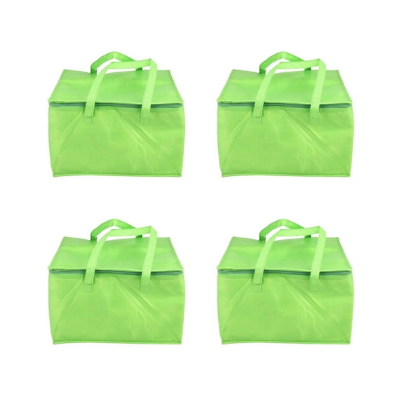 4X Foldable Large Cooler Bag Portable Food Cake Insulated Bag Aluminum Foil Thermal Box Waterproof Ice Pack Green