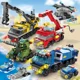 thumbnail image 2 of Bloques de construcción de automóviles City Fire para niños, camión de policía, grúa de ingeniería, tanque, juego de ladrillos de helicóptero, juguetes para niños, 6 en 1,no box  2, 2 of 7