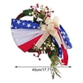 thumbnail image 2 of 4Th of July decorations, Patriotic Wreath, Grapevine Wreath, Artificial Greenery, Red White Blue Ribbon, Outdoor American Flag, White Berry Wreath, Front Door Wreath, 18 in, 1 Pc, 2 of 3