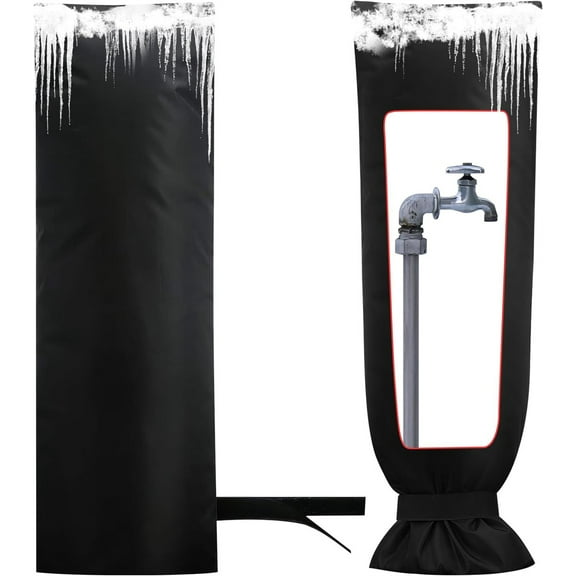 Outdoor Faucet Covers for Winter, NOGIS Hose Bib Covers for Winter, Sprinkler Freeze Protector Reusable Thicker Waterproof Insulated Spigot Cover, Yard Antifreeze Long Water Socks (20 x 8 INCH)
