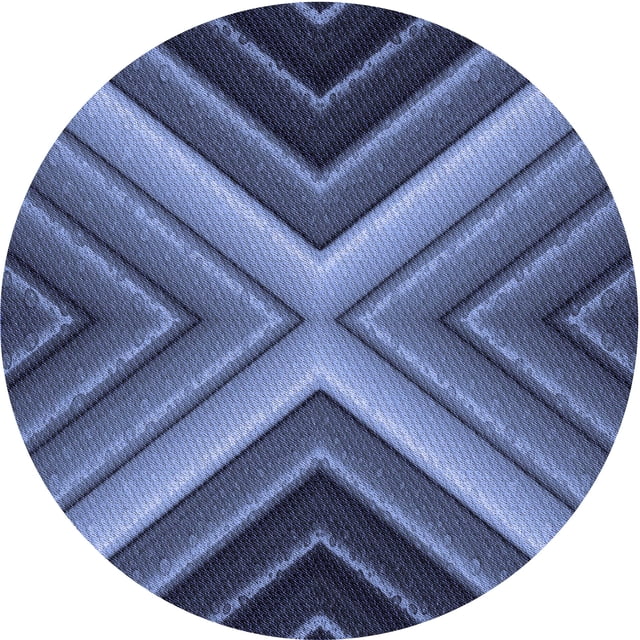 Ahgly Company Tapis d'Intérieur Ronds Transitionnels Bleus Lavables à la Machine, 4 Pieds Rond