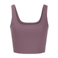 thumbnail image 5 of Htigea Clearance Womens Square Neck Tank Tops Cute Seamless Workout Tops Summer Sleeveless Shirts Today Sales Purple,L, 5 of 6