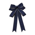 thumbnail image 2 of Lilixerw Satin Christmas Bow, Navy Blue Multi Loop Bow With Gold Edge And Pointed Tails, 5.12x7.09 Inch, for Tree Wreath Door Stair Decoration, 2 of 7