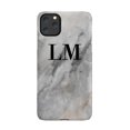 thumbnail image 1 of Personalised Grey Stone Marble Initials iPhone 11 Pro Max Case,iPhone 16 Pro Max, 1 of 4