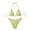 Yellow, variant on uvwlwu Women Ribbed Triangle Halter Bikini Top with Tassel Charm Two Piece Swimsuit,S