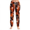 thumbnail image 2 of IYYVV Womens Halloween Pajamas Baggy Halloween Pumpkin Printed Sweatpant Fall Lounge Pant with Pockets Orange XL, 2 of 5