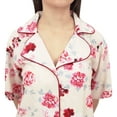 thumbnail image 5 of Bimba Women Floral Print Peach Sleepshirt Short Sleeve Nightwear With Pockets - 22, 5 of 5