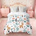 thumbnail image 3 of Manfei Cute Deer Queen Bedding 7pcs,Cartoon Flowers Bedding Comforter Set Queen,Reversible, 3 of 6