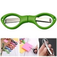 thumbnail image 2 of 1Pc Portable Folding Scissors,Multipurpose Anti-Rust Glasses-Shaped Mini Shear for Home and Travel Use,Small Glasses Shaped Compact Shear Telescopic Cutter for DIY Crafting Projects,Green,3.4x1", 2 of 9