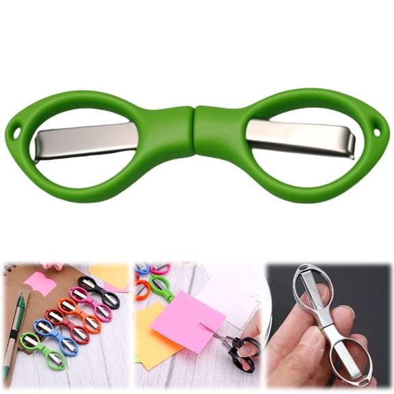 Folding Scissors, Portable Travel Scissor, Gift for Men Glasses Shaped Mini Shear Telescopic Cutter, Anti Rust Stainless Steel Scissors for Fishing Sewing Home Office, 1 Pcs, 3.44x1.04"