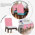 thumbnail image 5 of Pink Chair Back Cover for Dining Room Set of 6, Pure Pink Removable Kitchen Chair Slipcovers, Washable Seat Protector for Restaurant Party Banquet Wedding Décor, 5 of 9