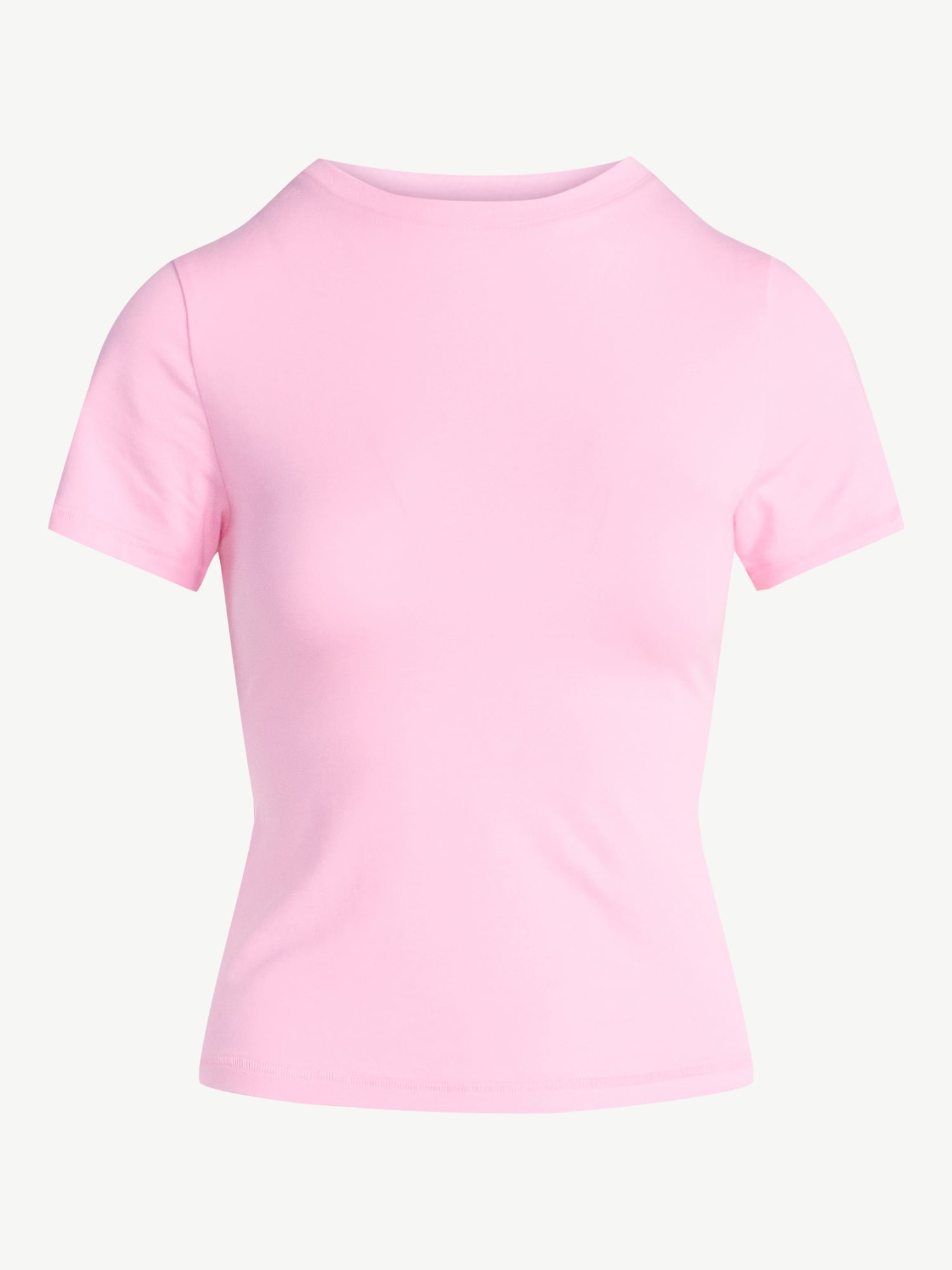 Scoop Women’s Stretch Cotton Blend Baby Tee with Short Sleeves, Sizes XS-XXL
