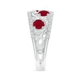 thumbnail image 3 of ANGARA Natural Nature Inspired Round 1.36 ct Ruby & Diamond Filigree Ring in 14K White Gold for Women (Size-4mm) | July Birthstone, Birthday, Anniversary, Jewelry Gift for Women | Natural Ruby Ring, 3 of 9