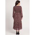 thumbnail image 2 of Ellos Plus Size Smocked Bodice Scoopneck Long Sleeve Tiered Midi Dress, 2 of 3