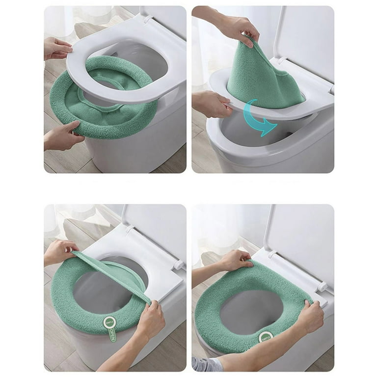 Rugs for Laundry Room Bathroom Toilet Seat Cover Pads Soft Warmer Toilet  Seat Cushion Cover Stretchable Washable Comfortable Toilet Cover Peach Bath 