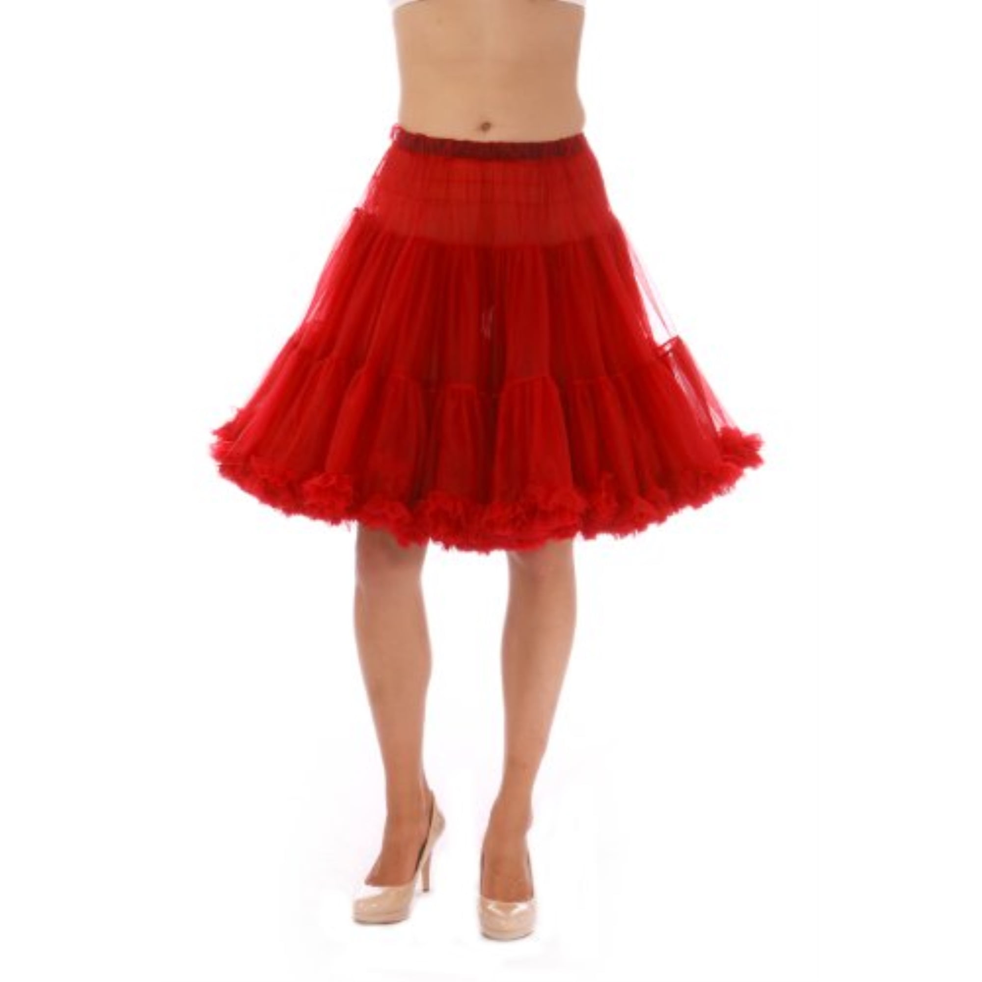 Above Knee Length Hoopless Crinoline Petticoat Womens Skirts Silps TUTU 