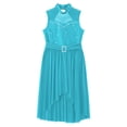 thumbnail image 5 of iiniim Girls Sequined Ballet Lyrical Dance Chiffon Dress Gymnastics Leotard Mesh Skirts Turquoise 6, 5 of 7