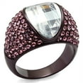 thumbnail image 1 of Bague en Acier Inoxydable IP Brun Foncé (Café IP) avec Grade AAA CZ en Transparent pour Femmes Couleur Pierre Claire Style TK1692DC Taille 8, 1 of 4